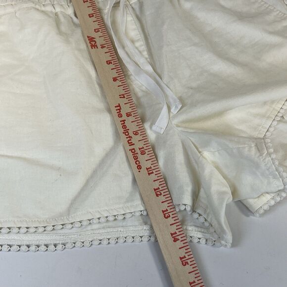 NEW W/Tag Ann Taylor Loft Outlet Wm Shorts Eyelet Trim White Linen Blend SZ‎ LG - Picture 11 of 13